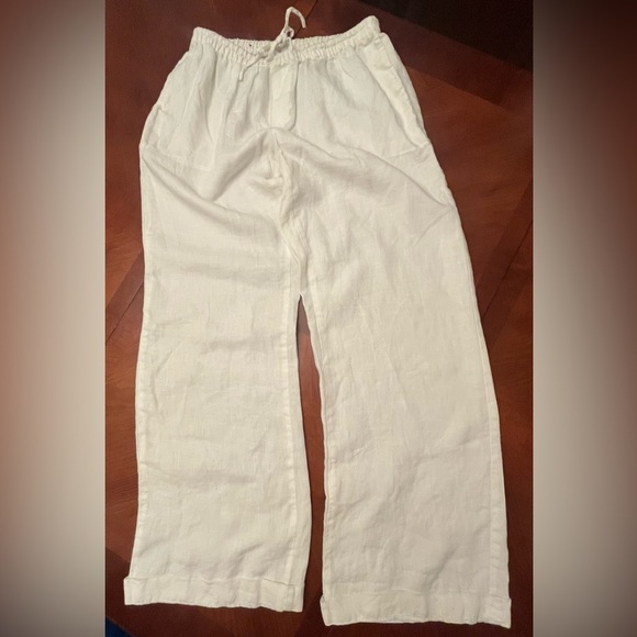 Merona Women’s Linen Trousers Wide Leg White Size 2 - Picture 1 of 7